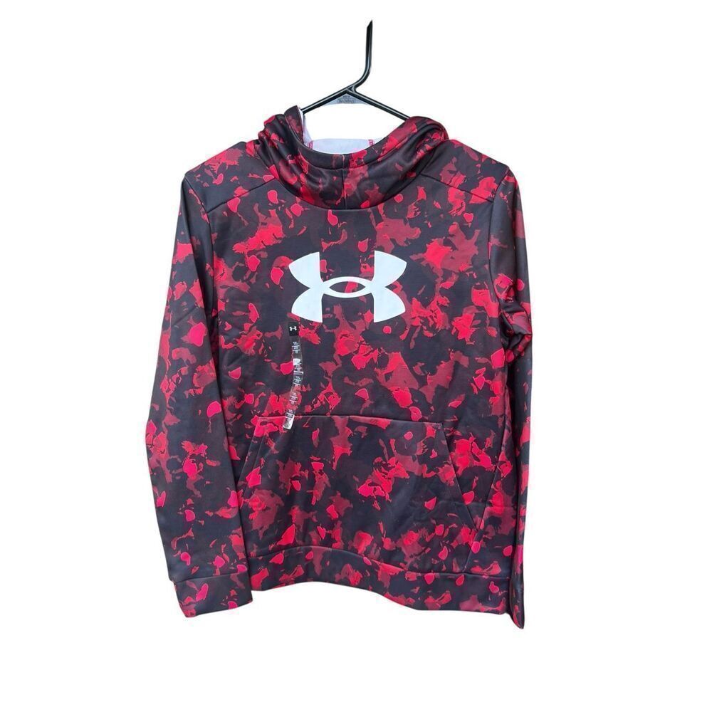 Under Armour Fleece Big Logo Printed red Camo Size Youth large soccer baseball